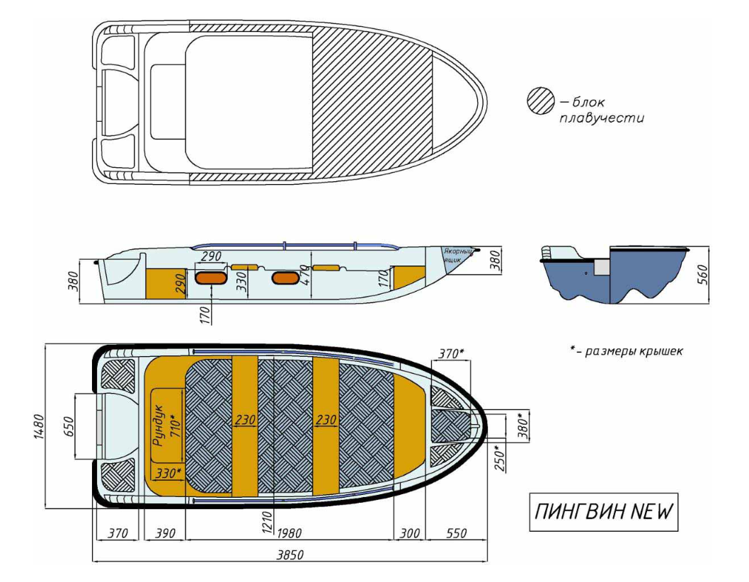 Стеклопластиковая лодка Пингвин New (тримаран) в Саранске