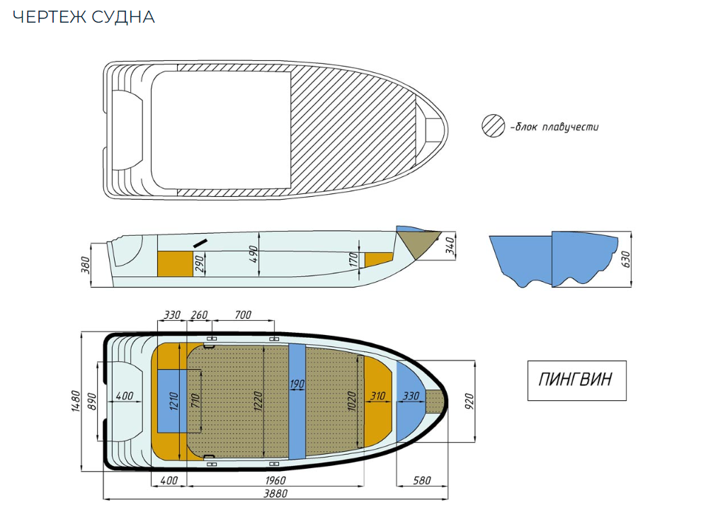 Стеклопластиковая лодка Пингвин (тримаран) в Саранске