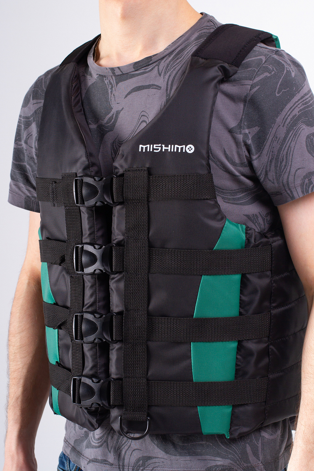 Жилет спасательный MISHIMO PRO Премиум качества Черно-зеленый в Саранске