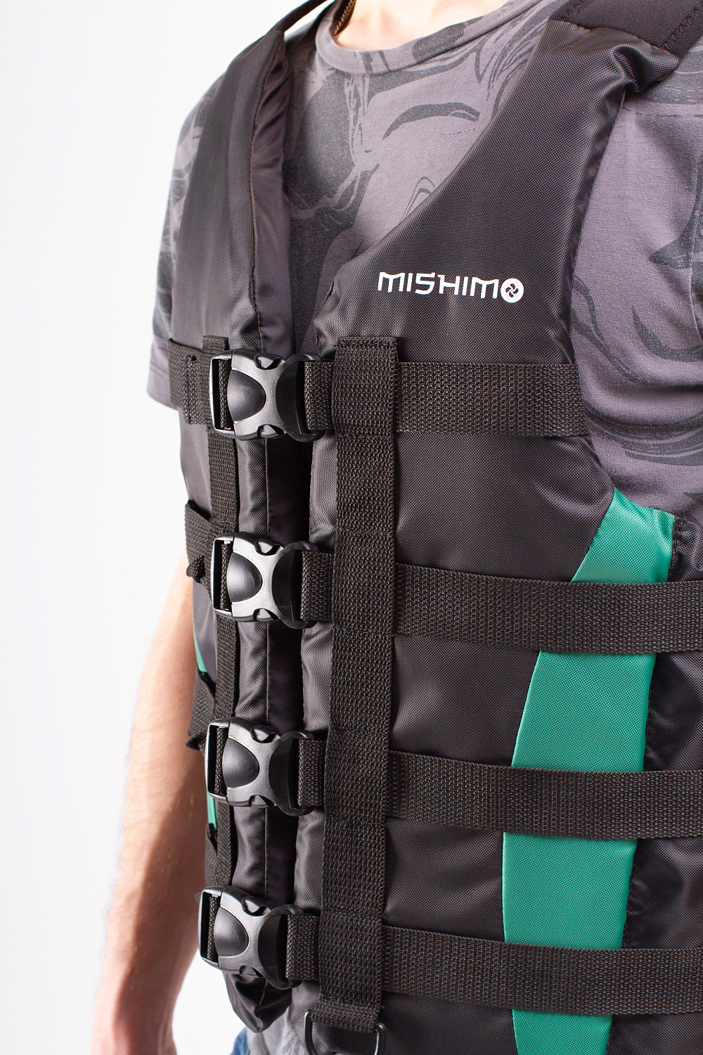 Жилет спасательный MISHIMO PRO Премиум качества Черно-зеленый в Саранске